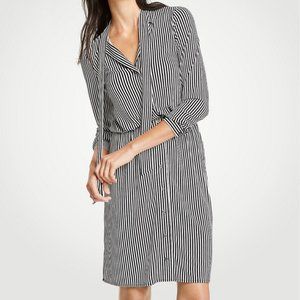 Tall Stripe Tie Neck Shirtdress - Ann Taylor